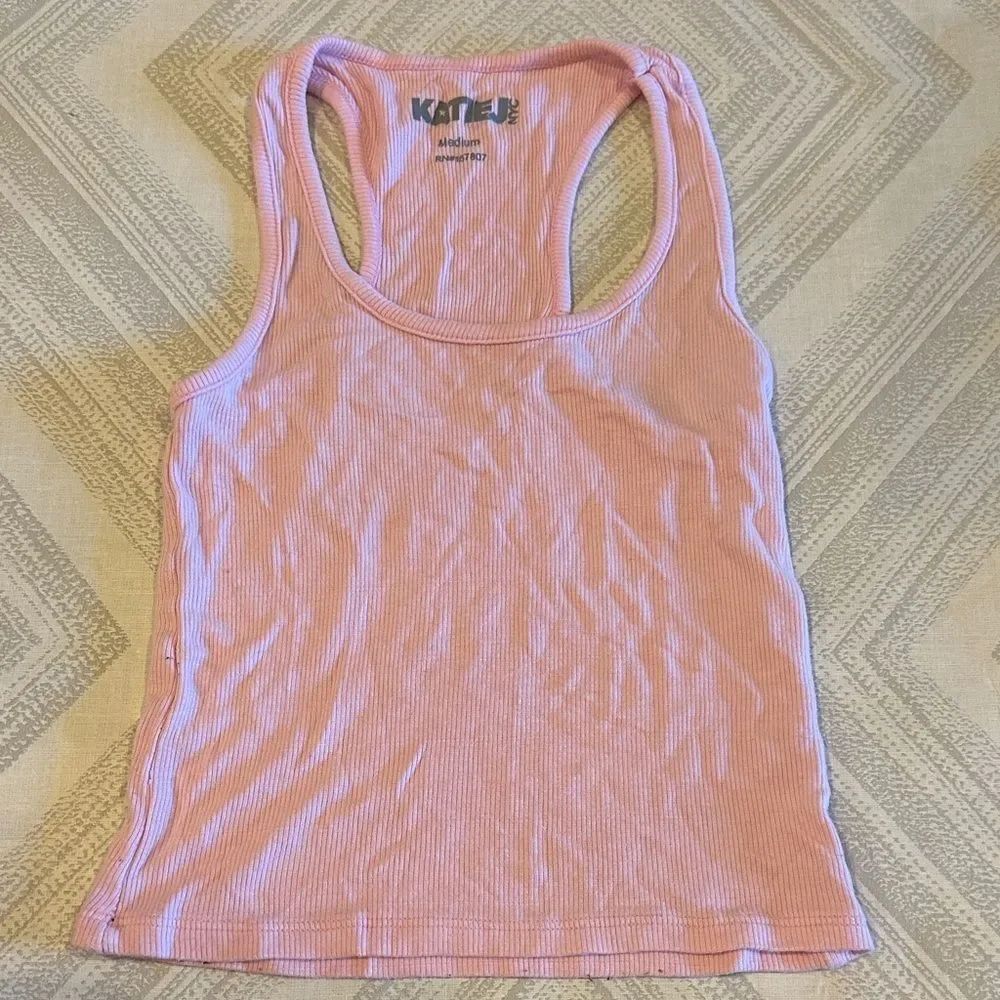 Katie J NYC Girls Light Pink Ribbed Tank Top - Size M
